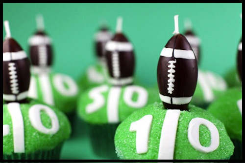 Football Super Bowl Cupcakes-Camille Styles