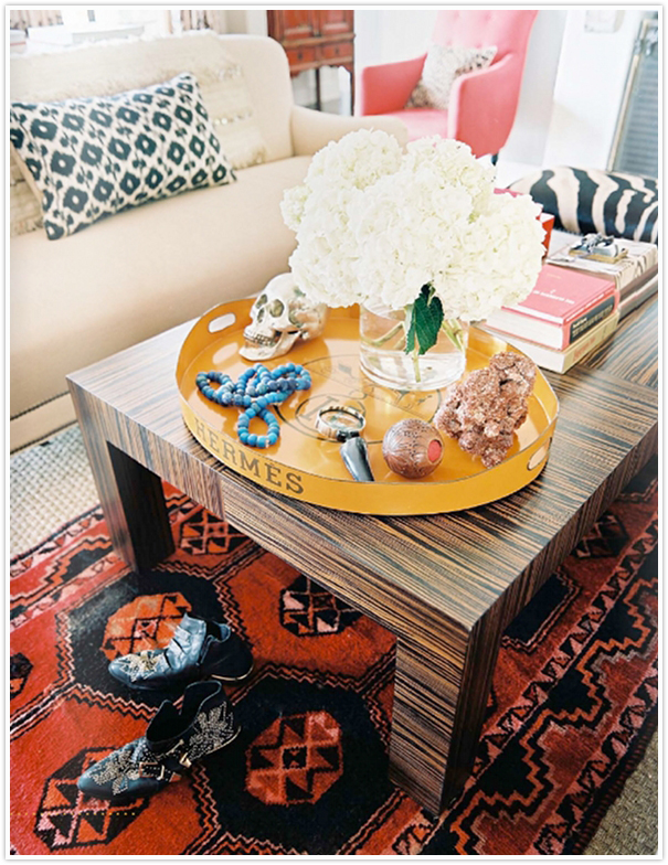 hermes coffe table interior decor inspiration design yellow