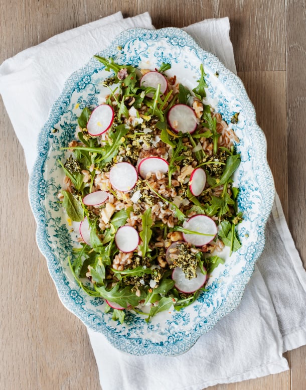 Farro Salad with Kale Pesto // Love & Lemons for Camille Styles
