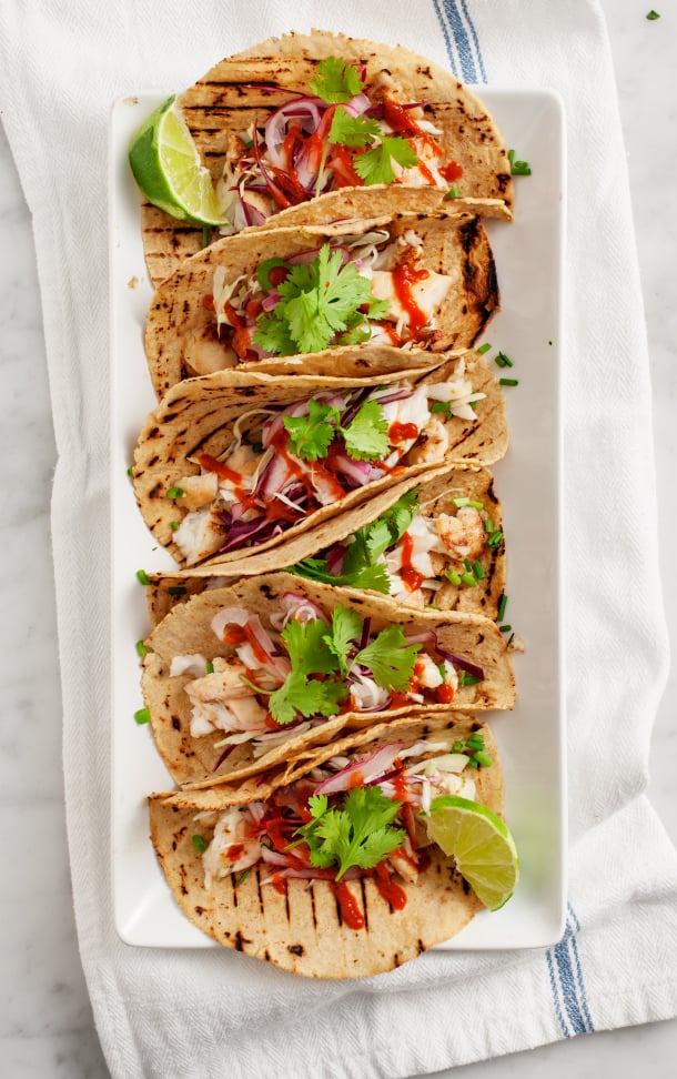 Tequila Lime Fish Tacos // Love & Lemons for Camille Styles