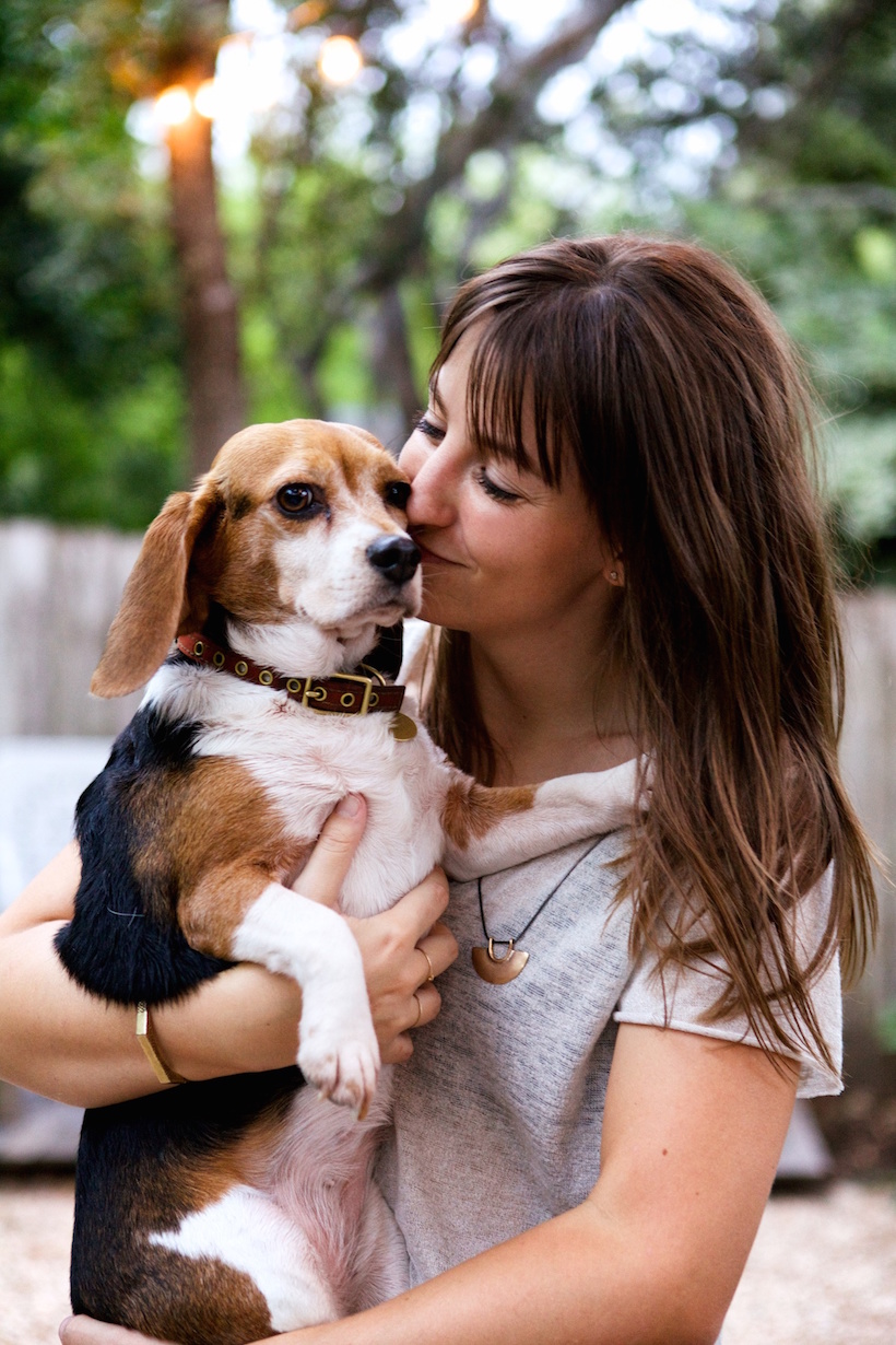 Chelsea Fullerton Jones and her beagle, Alice