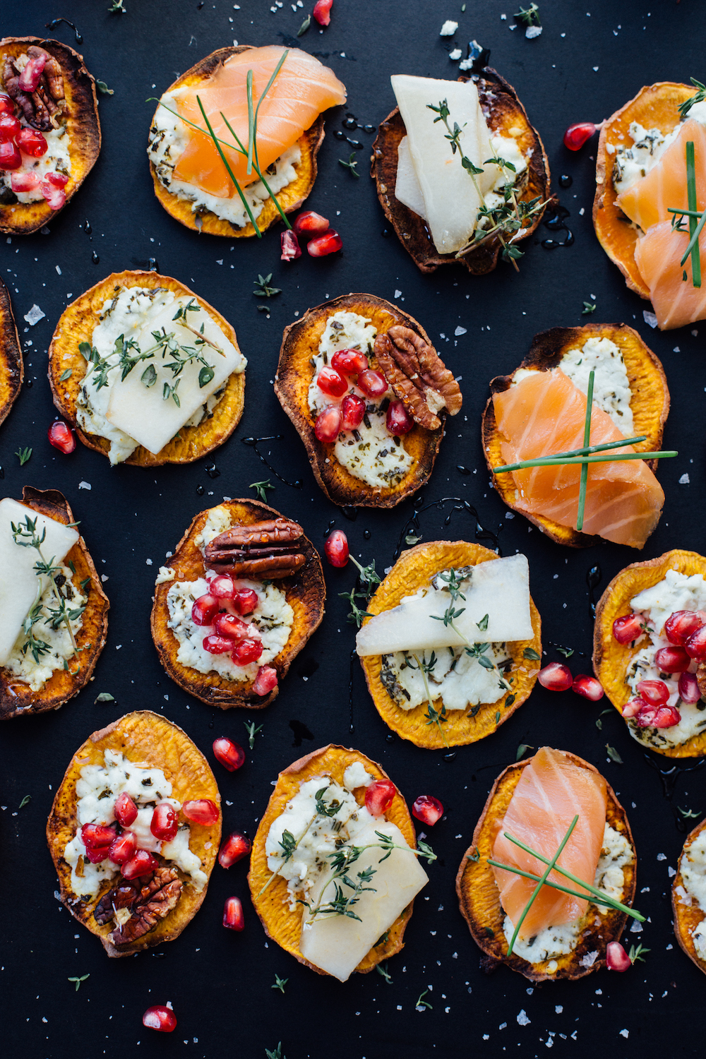 you won"t even miss the bread with these sweet potato crostini