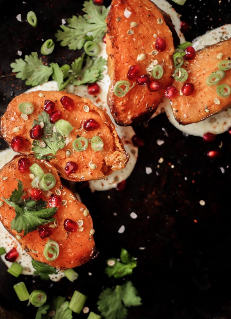 Roasted Sweet Potatoe Recipe With Whipped Feta And Hot Honey