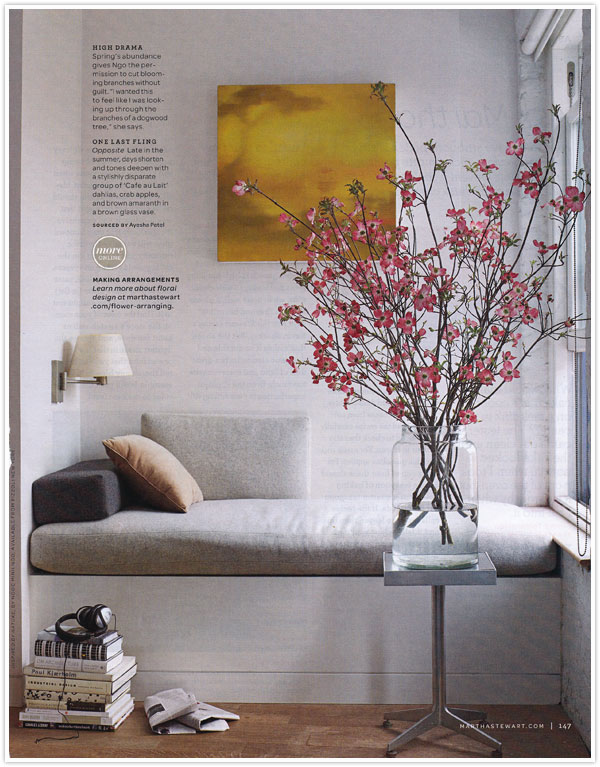 martha stewart home decor design floral flowers branches vase arrangements ideas