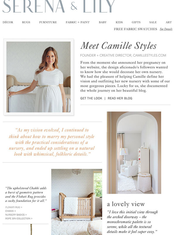 Camille Styles baby nursery featured on Serena & Lily