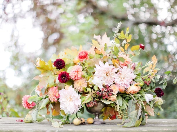 Thanksgiving inspired floral by Poppies and Posies | Photo by Jen Huang for Camille Styles
