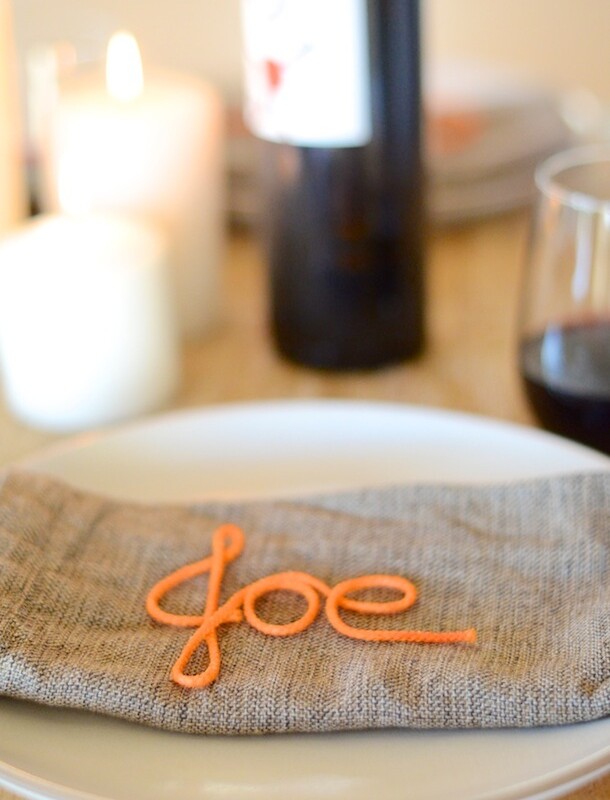 Monogram Place Cards out of Craft Cord | Camille Styles
