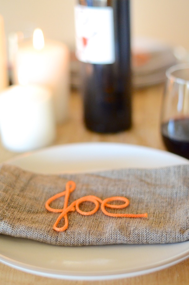 Monogram Place Cards out of Craft Cord | Camille Styles