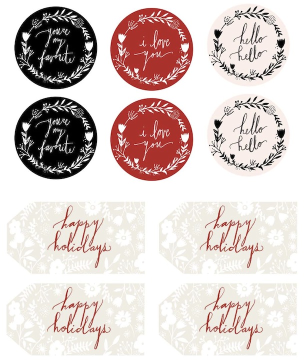 printable holiday gift tags and stickers | avalon mckenzie for camille styles