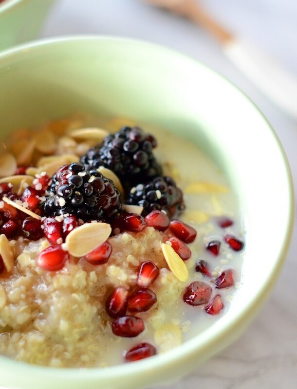 quinoa-berry breakfast bowl | Camille Styles