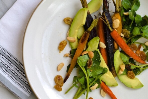Roasted Carrot & Avocado Salad | Camille Styles