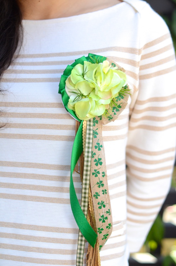 Lucky Charm Corsage for St. Patricks Day | Camille Styles