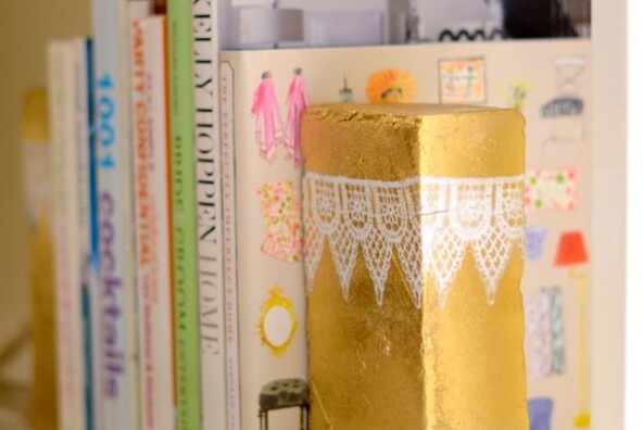 DIY Gold Brick Bookends | Claire Zinnecker for Camille Styles