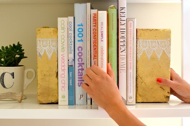 DIY Gold Brick Bookends | Claire Zinnecker for Camille Styles