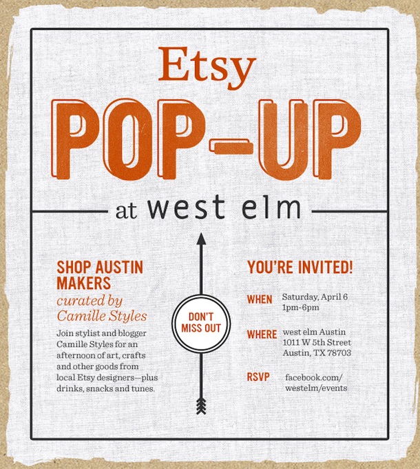 Etsy Pop-up at West Elm Austin | Camille Styles