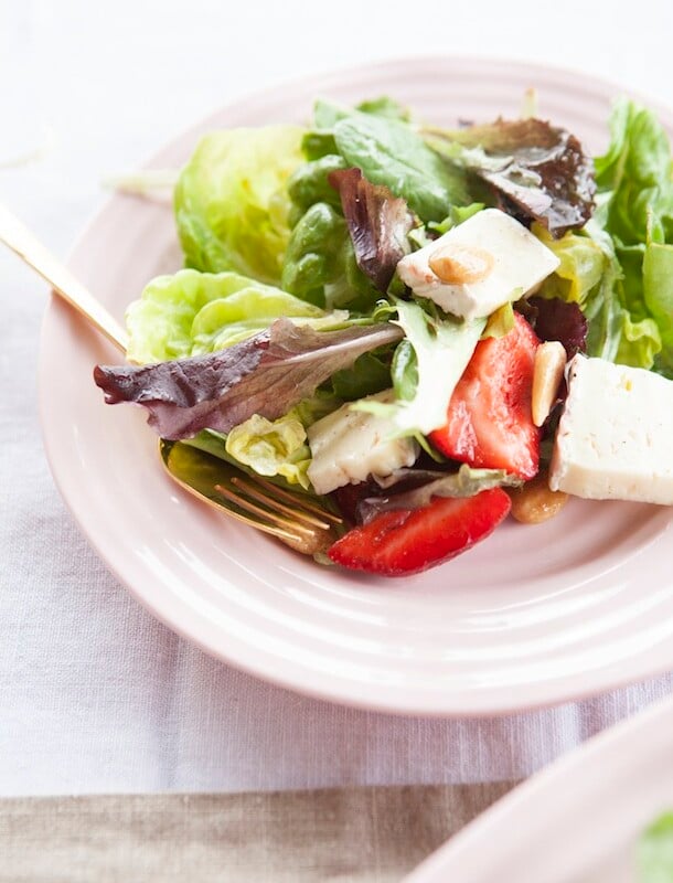 Strawberry & Brie Salad shot by Buff Strickland | Camille Styles