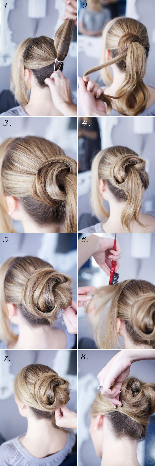 Large Twisted Bun Tutorial by Martha Lynn Kale | photos by Kate LeSueur for Camille Styles