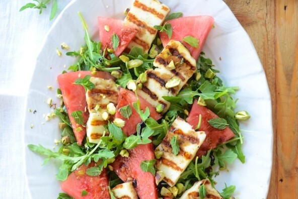 Watermelon Salad with Grilled Haloumi