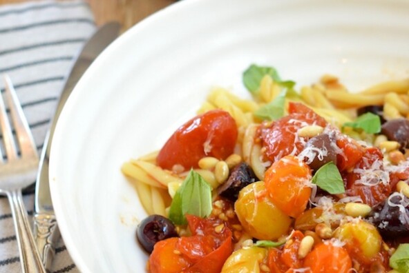 Roasted Heirloom Tomato Pasta | Camille Styles