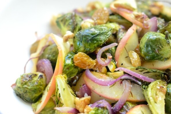 Brussels Sprout & Apple Salad with Cider Vinaigrette | Camille Styles