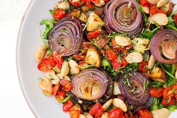 Roasted Vegetable, Bean and Herb Salad | A House in the Hills for Camille Styles
