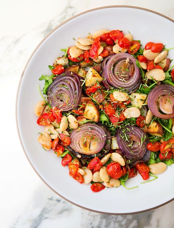 Roasted Vegetable, Bean and Herb Salad | A House in the Hills for Camille Styles