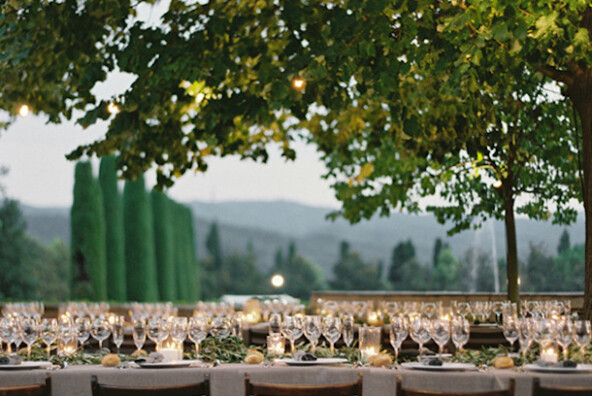Barcelona Castle Wedding Reception, photo by Bryce Covey | Camille Styles