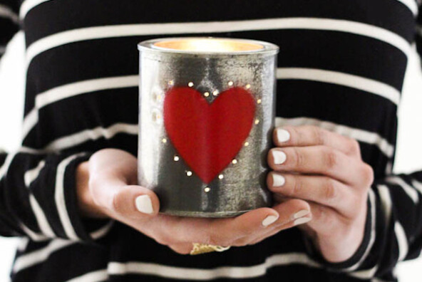 DIY Tin Can Valentine's Votive | Camille Styles