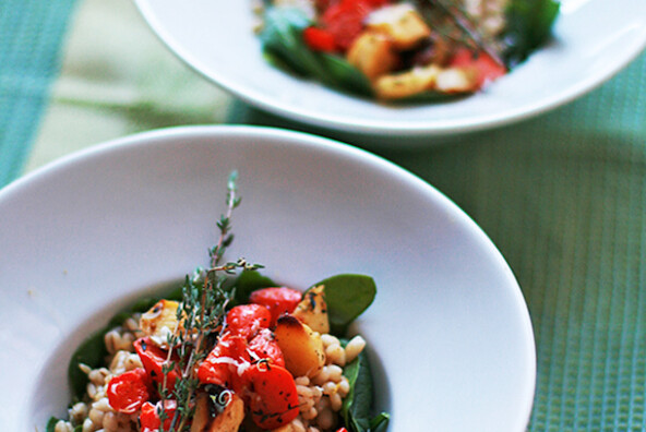 Barley Risotto with Roasted Root Vegetables and Spinach | What Dresscode for Camille Styles