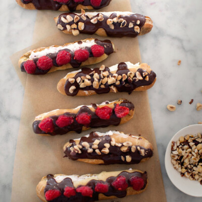 Hazelnut & Raspberry Eclairs, photo by Kim Jones | Camille Styles