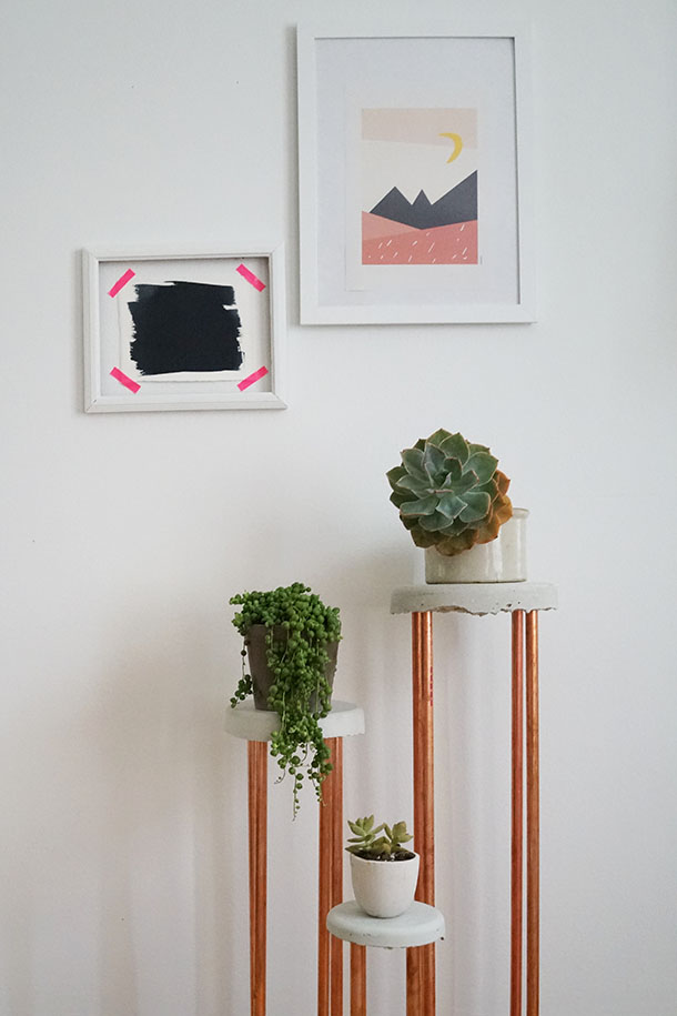DIY Cement & Copper Plant Stands by Claire Zinnecker | photos by Claire Zinnecker for Camille Styles