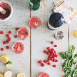 raspberry & gin cocktail making | Camille Styles