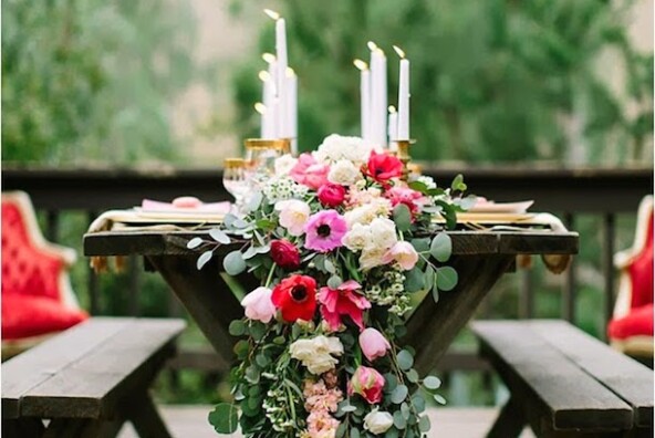 floral table runner, photo by Ashley Tingley | Camille Styles