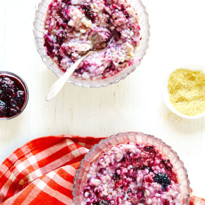 Creamy Cracked Oats with Blackberry Lemon Verbena Compote | Julia Gartland for Camille Styles