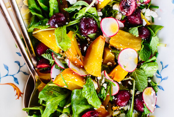 Cherry & Golden Beet Salad recipe | Camille Styles