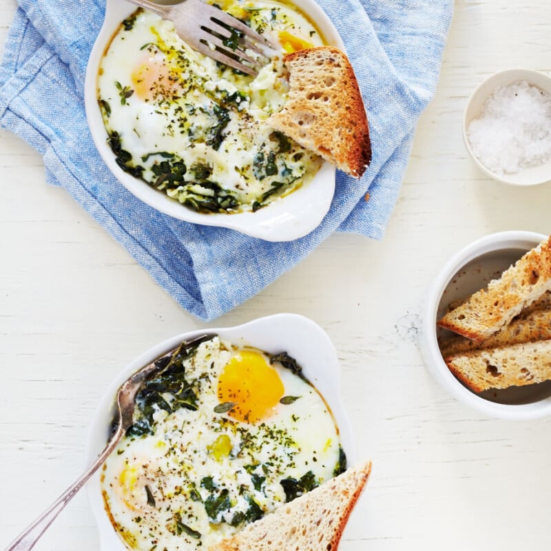 Baked Egg with Ricotta, Thyme & Chervil | Photography by Julia Gartland for Camille Styles