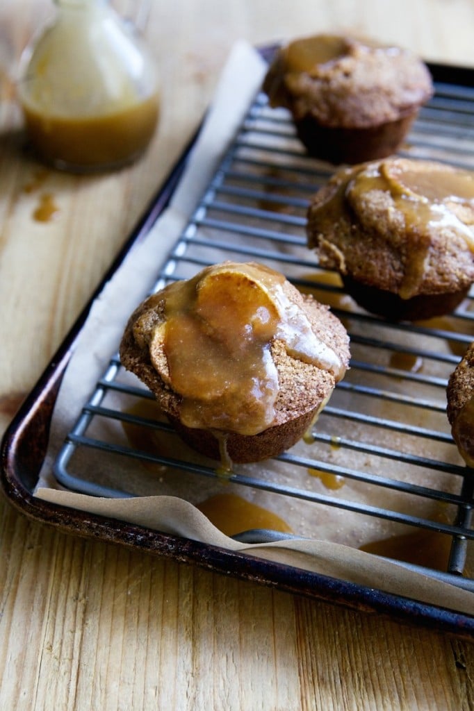 salted caramel apple muffins 