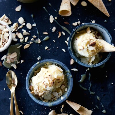 no churn chai ice cream with dulce de leche