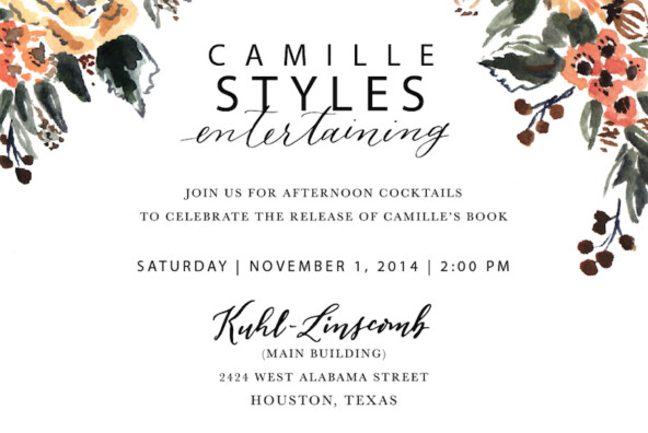 Camille Styles Entertaining Houston Book Party Invitation