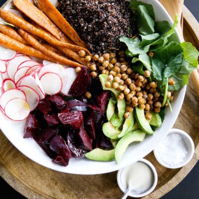 Root Vegetable & Quinoa Salad with Tahini-Maple Vinaigrette