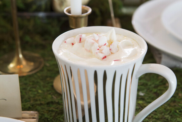 White chocolate peppermint hot cocoa