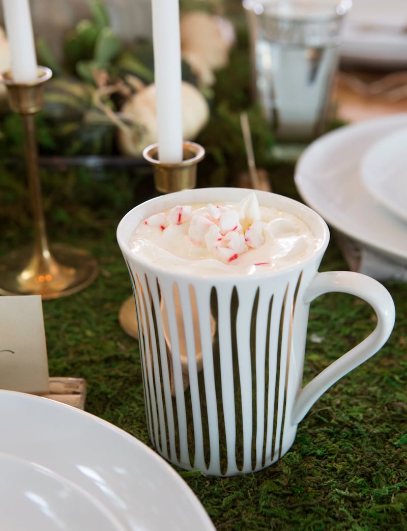 White chocolate peppermint hot cocoa