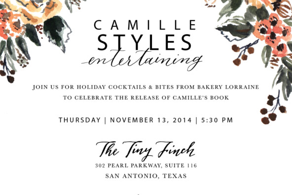 Camille Styles San Antonio book party invitations