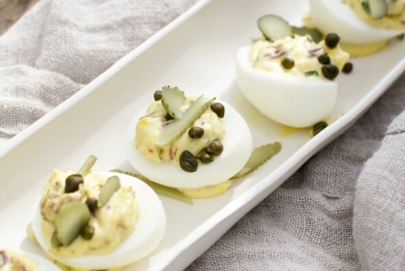 Deviled Eggs with Brisket and Herbs