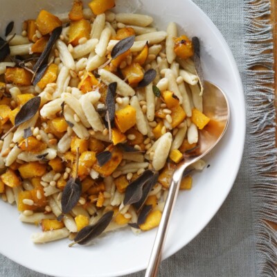 brown butter pumpkin pasta | Camille Styles