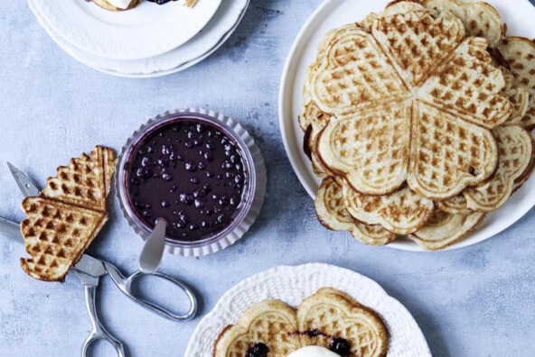 heart-shaped waffles