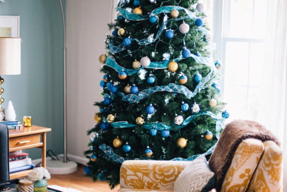 modern blue and yellow christmas