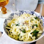 fresh pasta with lemon rosemary and pine nuts