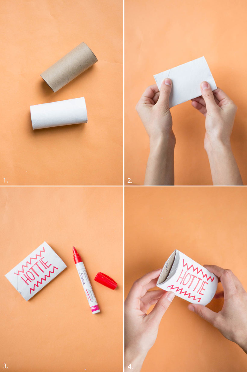 DIY Valentine's Pockets using toilet paper tubes