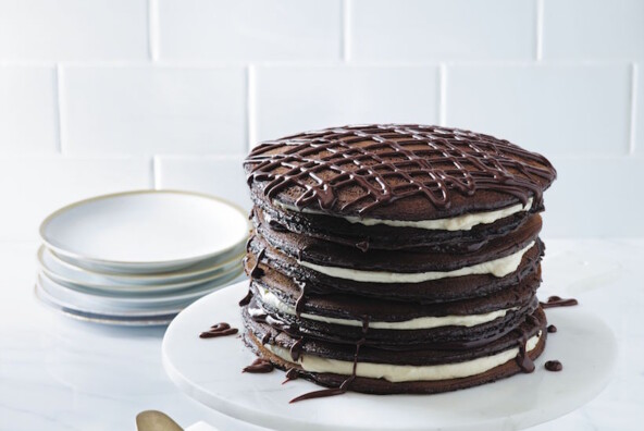 Black and White Pancake Cake